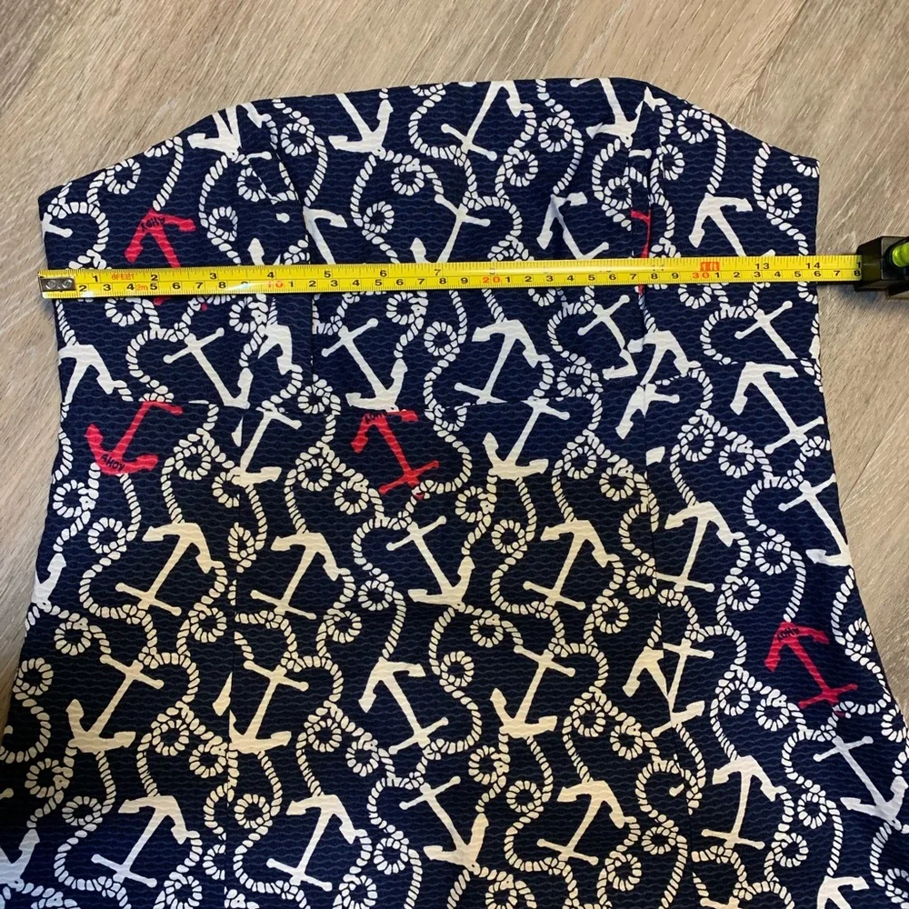 Lilly Pulitzer Navy Strapless Anchor-Print Dress with White & Red Accents - Picture 3 of 6